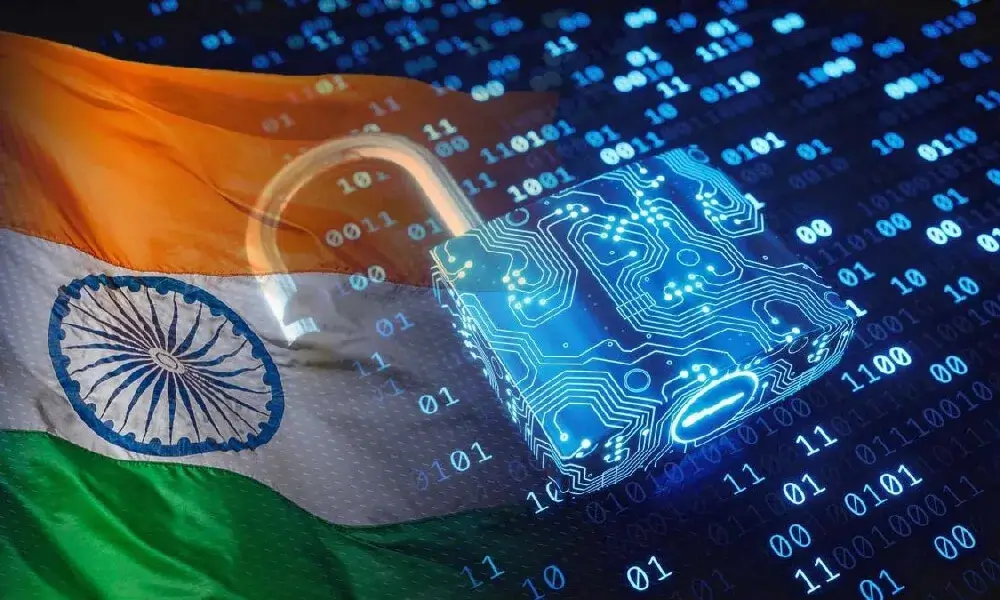 Image showing cybersecurity solutions for the DPDP (Digital Personal Data Protection) Act with abstract digital elements.